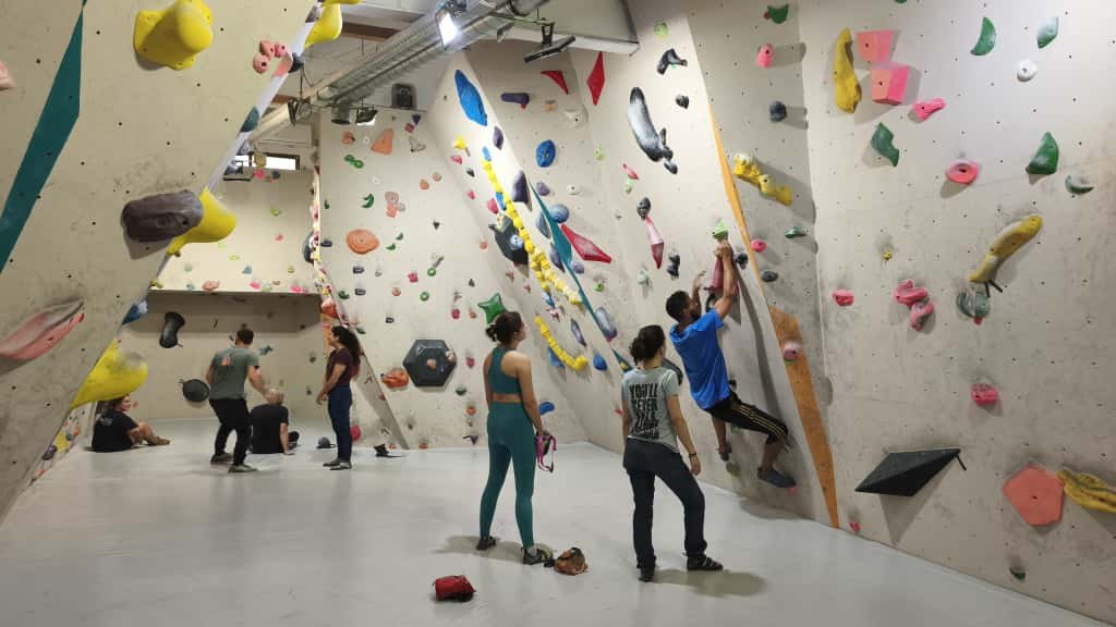 entrenamiento libre de escalada en rocódromo